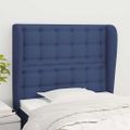 vidaXL Čelo postele so záhybmi modré 83x23x118/128 cm látka