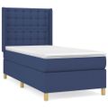vidaXL Boxspring posteľ s matracom modrá 100x200 cm látka