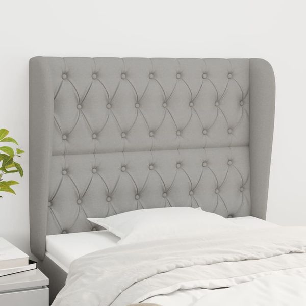vidaXL Čelo postele so záhybmi bledosivé 93 x 23 x 118/128 cm látka