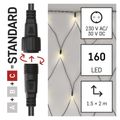 Standard LED spojovacia vianočná reťaz – sieť, 1,5x2 m, vonkajšia, teplá biela