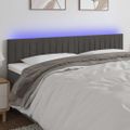 vidaXL Čelo postele s LED tmavosivé 180x5x78/88 cm zamat