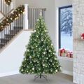 vidaXL Umelý vianočný stromček s 300 LED-i Zelená 240 cm PE a PVC