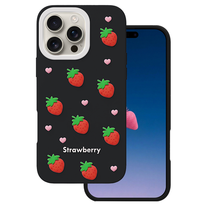 Jahodové puzdro na iPhone 16 Pro Max 6,9" čierne