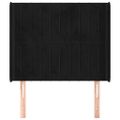 vidaXL Čelo postele so záhybmi čierne 103 x 16 x 118/128 cm zamat