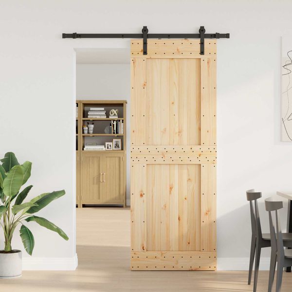 vidaXL Posuvné dvere NARVIK Prírodná a čierna 85 x 210 cm (152,5 cm)