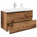 VidaXL drezová skrinka so vstavaným umývadlom a batériou Old Wood