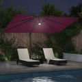 vidaXL Slnečník Bordeaux červená 351 x 250 x 253 cm Polyester a hliník