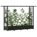 vidaXL Vyvýšený záhon s mriežkou a strechou Čierna 203 x 40 x 121 cm