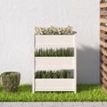 vidaXL Kvetináč biely 112x25x104,5 cm borovicový masív