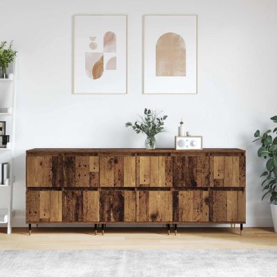 vidaXL Úložná skrinka 3 pcs Staré drevo 60 x 35 x 70 cm
