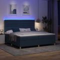 vidaXL LED box s pružinami s matracmi Modrá 200 x 200 cm látka