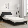 vidaXL Posteľ s matracom Dover čierna 100x200 cm umelá koža