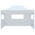 vidaXL Skladací párty stan s 3 stenami 291x413x315 cm, biely