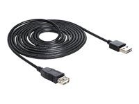 Predlžovacia šnúra USB - USB (F) do USB (M) - 3 m - čierna