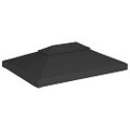 vidaXL Dvojitá strieška na altánok 310 g/m², 4x3 m, antracitová