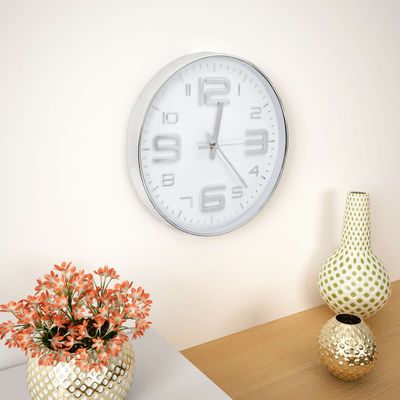 vidaXL Nástenné hodiny 30 cm strieborné