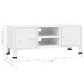 vidaXL Industriálna TV skrinka biela 105x35x42 cm kovová
