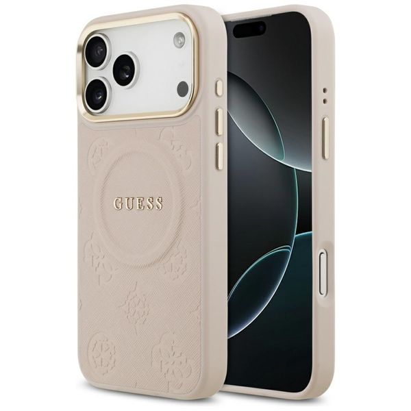 Puzdro Guess pre iPhone 17 Pro Max HC MAGSAFE PU S/ PEONY HOT STAMP ružové