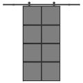 vidaXL Posuvné dvere so sadou kovania 102,5x205 cm tvrdené sklo a hliník