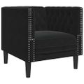 vidaXL Pohovka Chesterfield čierna zamat