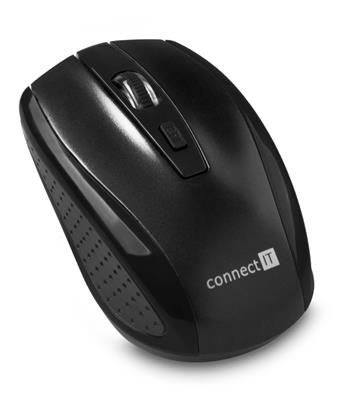 CONNECT IT Bezdrôtová optická myš (+ 2x AAA batérie zadarmo), čierna