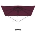 vidaXL Roma Parasol Červená 286 x 284 x 265 cm Hliník a polyester