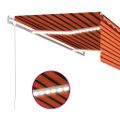 vidaXL Automatická markíza, tienidlo, LED a senzor 5x3m oranžovo-hnedá
