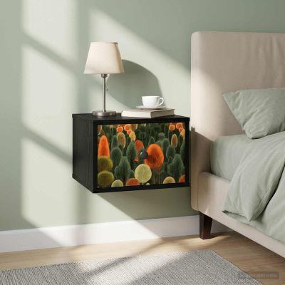 vidaXL Nástenná nočná skrinka ZAANDAM 2 ks Čierny dub 36 x 33 x 25 cm