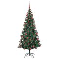 vidaXL Umelý predsvietený vianočný stromček Zelená 180 cm PVC a kov