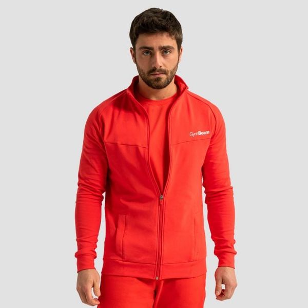 Mikina so zipsom Limitless Hot Red - GymBeam, veľkosť L, veľkosť oblečenia L