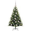 vidaXL Umelý vianočný stromček s kĺbmi 150 LED Zelená 120 cm PVC a PE