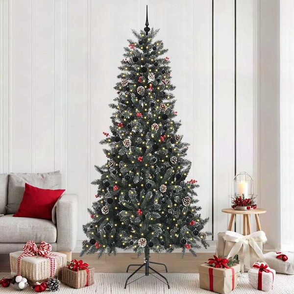 vidaXL Umelý vianočný stromček Zelená 240 cm PVC, plast a oceľ