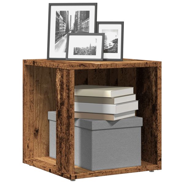 vidaXL Príručný stolík staré drevo 33x33x34 cm kompozitné drevo