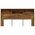 vidaXL Čelo postele so skrinkou dymový dub 200x19x103,5 cm