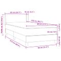 vidaXL Posteľný rám boxspring s matracom Svetlosivá 80x210 cm zamat