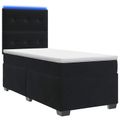 vidaXL Posteľ boxspring s matracom Čierna 90 x 190 cm Zamat