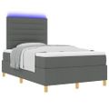 vidaXL LED box s pružinami Tmavo šedá 120 x 190 cm látka