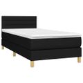 vidaXL Posteľný rám boxspring s matracom čierny 90x200 cm látka