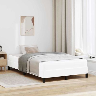 vidaXL Rám postele s matracmi Čistá biela 120 x 190 cm látka