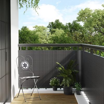 vidaXL Balkónová zástena antracitová 400x80 cm polyratan