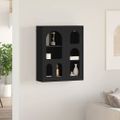 vidaXL Závesná skrinka ELST Čierna 59 x 20 x 71,5 cm Kompozitné drevo