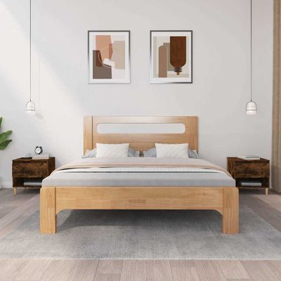 vidaXL Nočné stolíky 2 ks dymový dub 50x46x50 spracované drevo