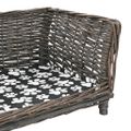 vidaXL Košík pre psa s vankúšom, sivý 50x33x30 cm, prírodná vŕba
