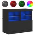 vidaXL Komoda s LED svetlami čierna 81x37x67 cm
