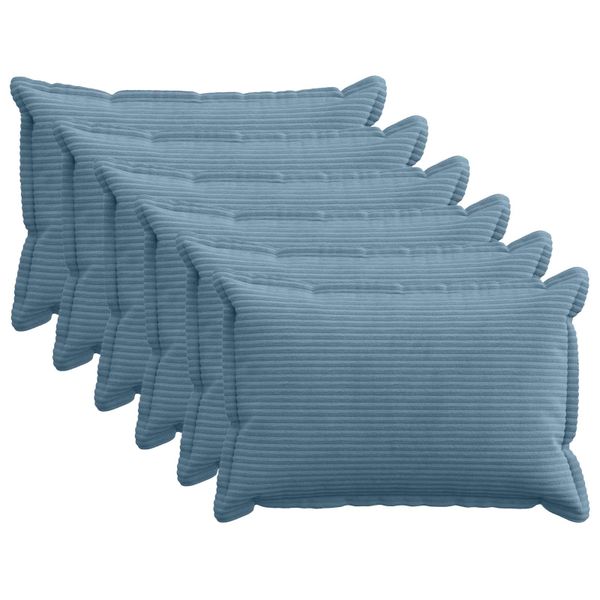 vidaXL Poťah na podložku 6 ks HOUTEN Modrá 50 x 80 cm manšestr