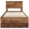 vidaXL Rám postele Staré drevo 90 x 200 cm Masívne borovicové drevo