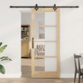 vidaXL Posuvné dvere ORKDAL 83 x 202 cm Prírodná a čierna