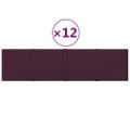 vidaXL Nástenné panely 12 ks fialové 60x15 cm látkové 1,08 m²