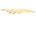 vidaXL Automatická markíza, LED a senzor vetra 400x300 cm, žltá/biela