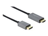 Adaptérový kábel - DisplayPort samec na HDMI samec - 3 m - šedá, čierna - podporuje 4K, aktívny
